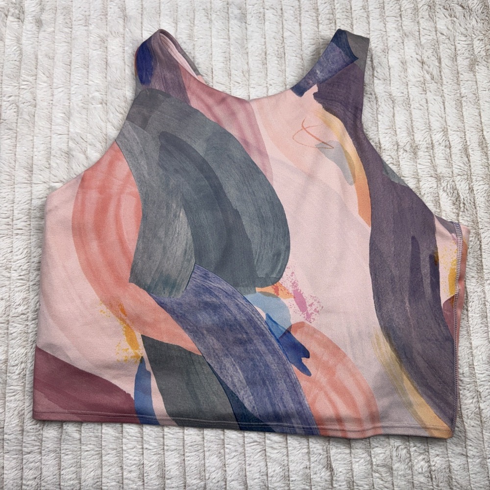 Athleta Ultimate Sports Bra Size Large A-C Pink Multicolor Women's